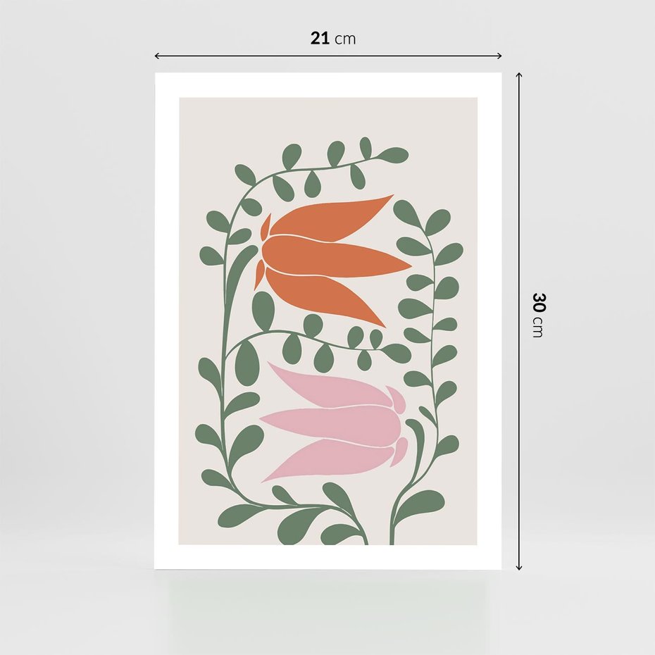 Plakat bez ramy 21x30 - Rozkwitające Kontury - plakat, kwiaty