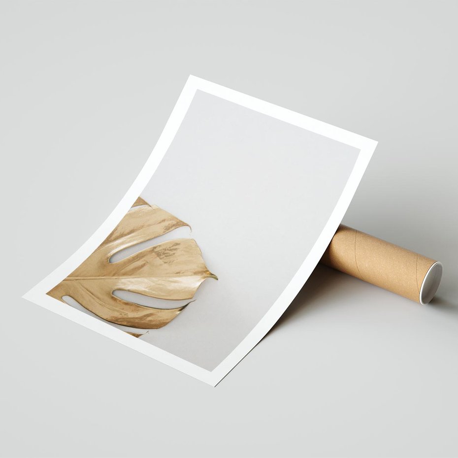 Plakat bez ramy 40x50 - Natury Szlachetność - złote, liście