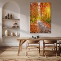 Obraz na płótnie 50x70 - Kolorowe drzewa na ścieżce jesieni - las, jesień