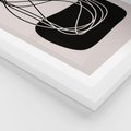 Plakat w ramie 50x70 - Linie Eksploracji - abstrakcyjne szkicowane linie, minimalizm - rama biała