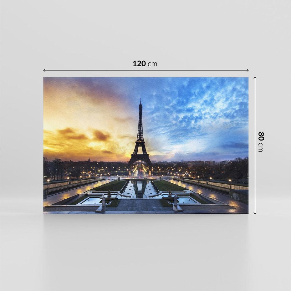 Obraz na płótnie 120x80 - Romantyczny Paryż - Wieża Eiffla w blasku - Paryż, Wieża