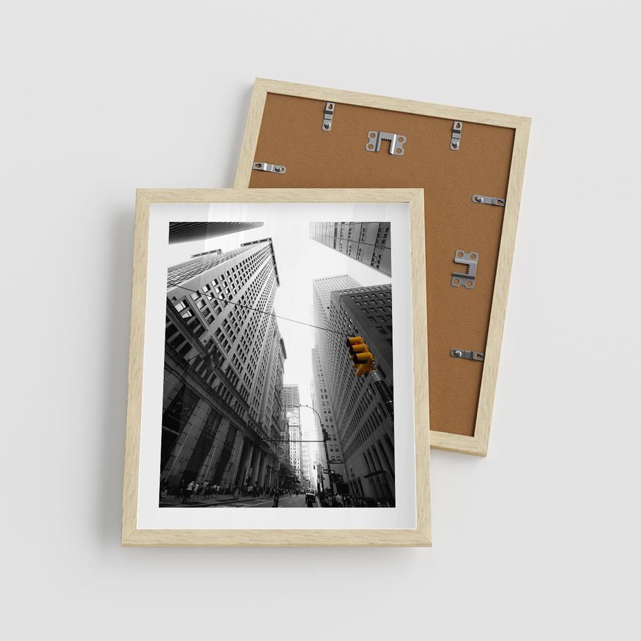 Plakat w ramie 40x50 - Miejskie Wieże - miasto, wieżowce - rama drewno