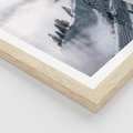 Plakat w ramie 40x50 - Czystość Natury - ośnieżone szczyty górskie, pejzaż - rama drewno
