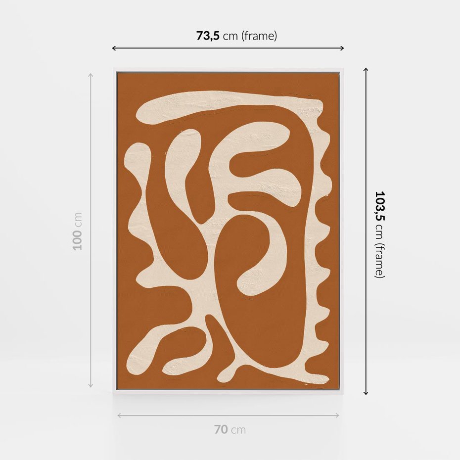 Obraz w ramie 70x100 - Wnętrza Akwarelowej Wyobraźni - abstrakcyjny obraz, plakat - rama biała