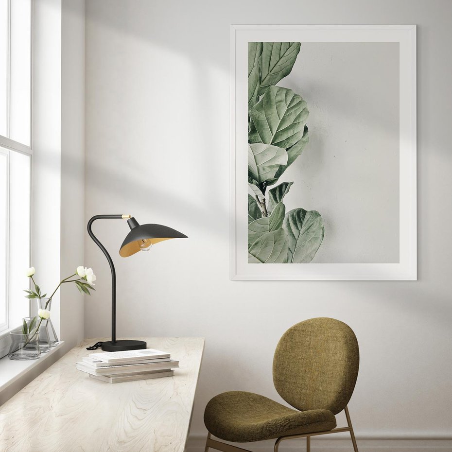 Plakat bez ramy 21x30 - Minimalistyczna Harmonia: Zieleń Liści - zieone liście, kompozycja