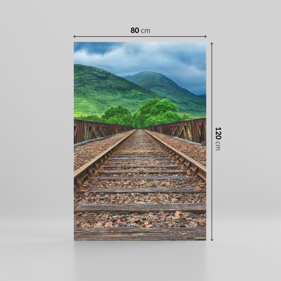 Obraz na płótnie 80x120 - Most Kolejowy - Tropy Podróży w Nocnej Ciszy - most, kolej