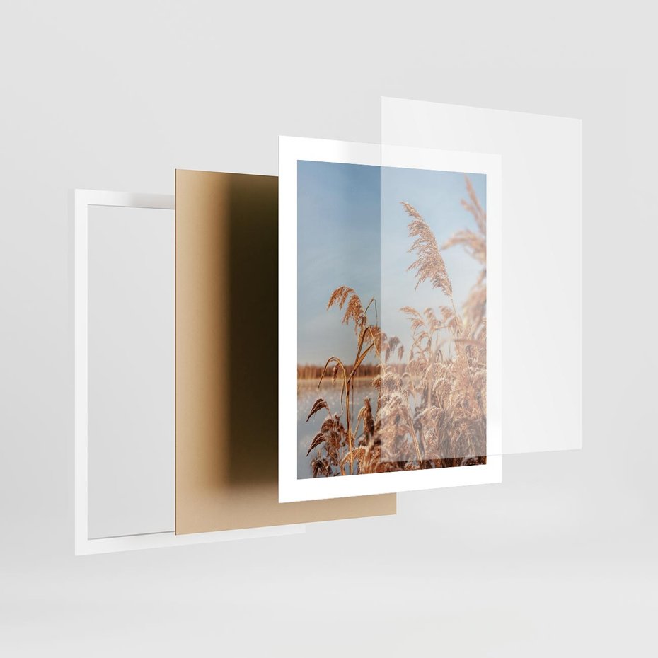 Plakat w ramie 40x50 - Wyraz Stylu - trawy, boho - rama biała