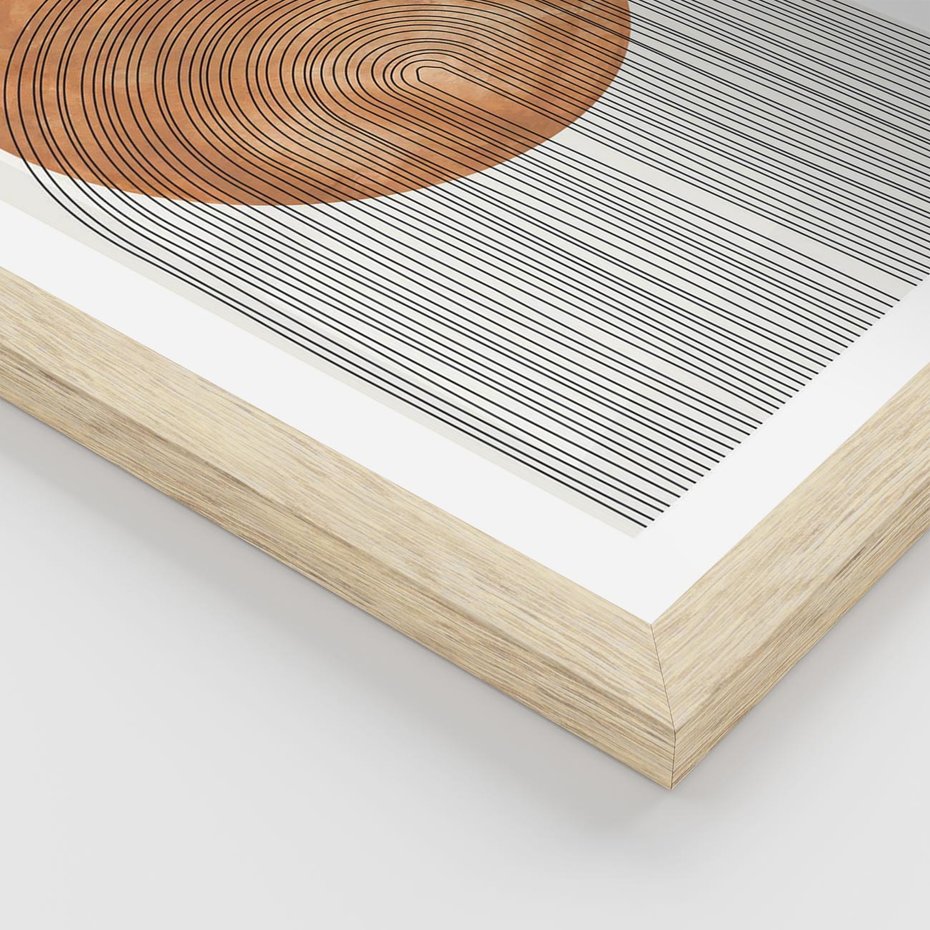 Plakat w ramie 40x50 - Złote Akcenty - nowoczesna sztuka, modern - rama drewno