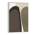 Obraz w ramie 50x70 - Fale w Zieleni - abstrakcyjne kształty, zgaszona zieleń - rama biała