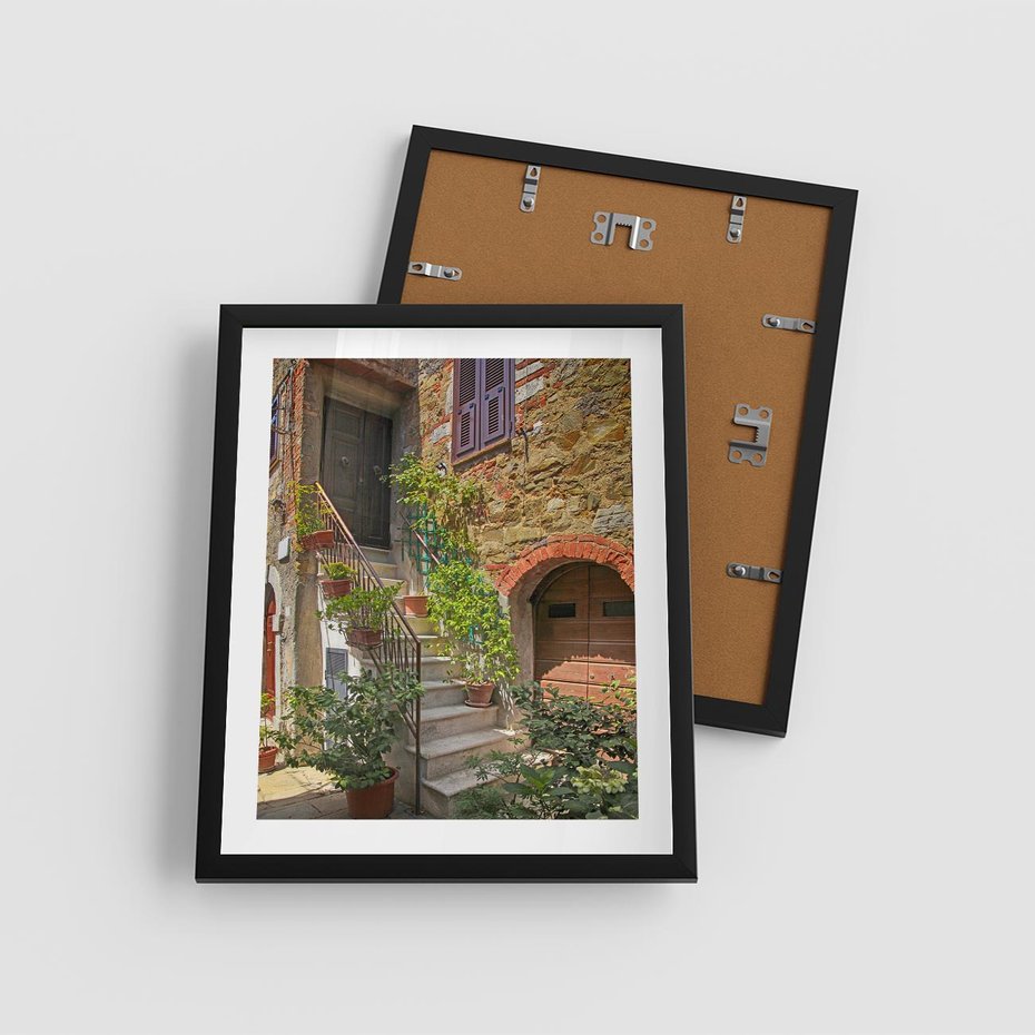 Plakat w ramie 40x50 - Wznies się na wyżyny - schody, perspektywa - rama czarna