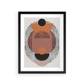 Plakat w ramie 30x40 - Abstrakcja w Odcieniach Brązu i Beżu - geometria, abstrakcyjna grafika - rama czarna