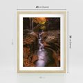 Plakat w ramie 40x50 - Barwna Harmonia - strumień, las - rama drewno