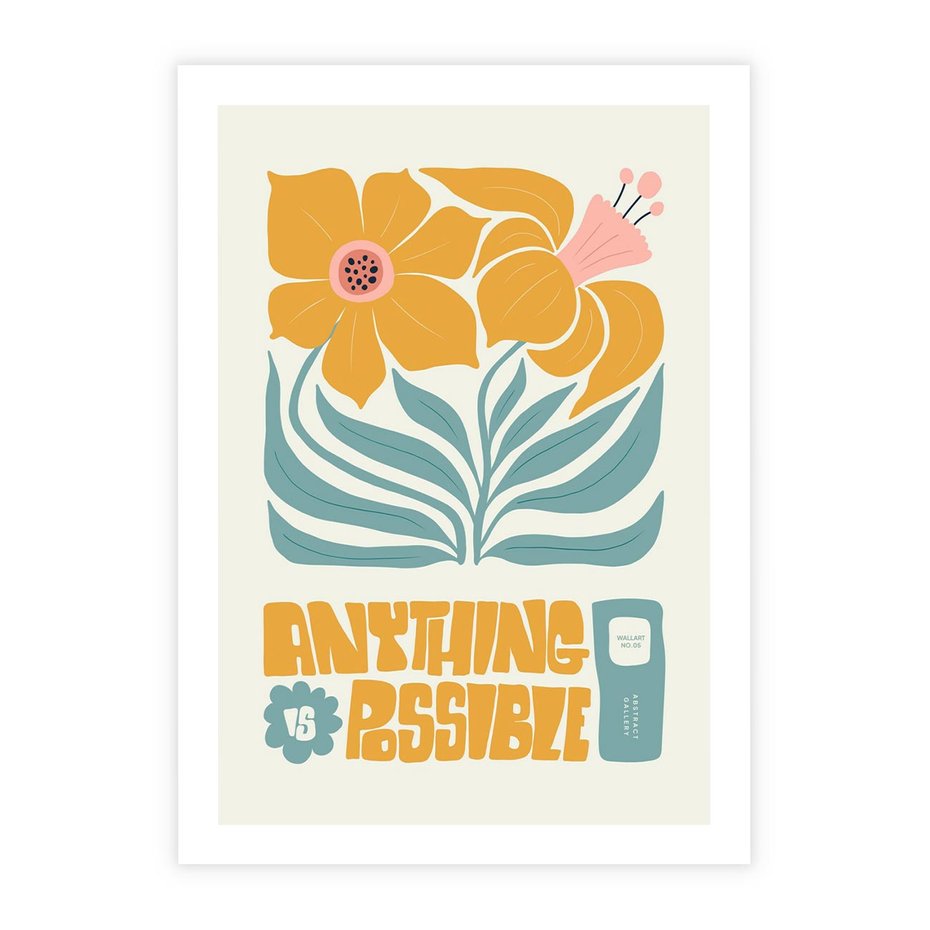 Plakat bez ramy 50x70 - Kolorowa Harmonia - sztuka nowoczesna, pastelowe kwiaty