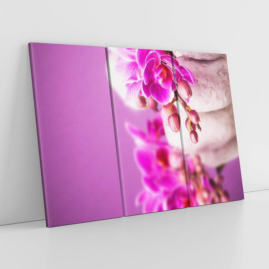 Obraz na płótnie 120x80 - Relaksująca orchidea w spa - spa, orchidea