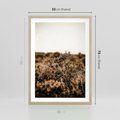 Plakat w ramie 50x70 - Krajobraz W Naturze: Beże i Brązy - suche krzewy, natura - rama drewno