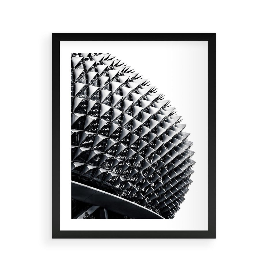 Plakat w ramie 40x50 - Nowoczesność w Czerni i Bieli: Architektoniczna Piękność - nowoczesna architektura, black and white - rama czarna