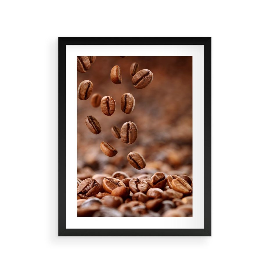 Plakat w ramie 30x40 - Kawiarniana atmosfera kawy - kawa, kawiarnia - rama czarna