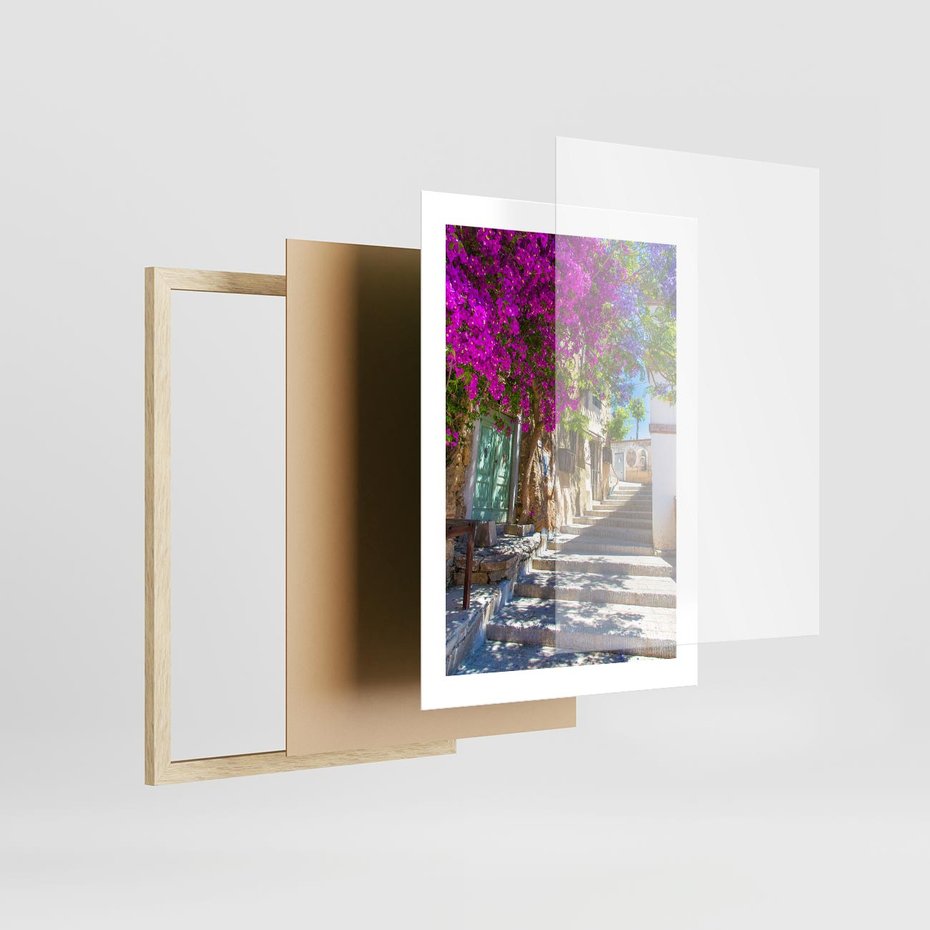 Plakat w ramie 30x40 - Urok Zaklętej Przestrzeni - uliczka, perspektywa - rama drewno