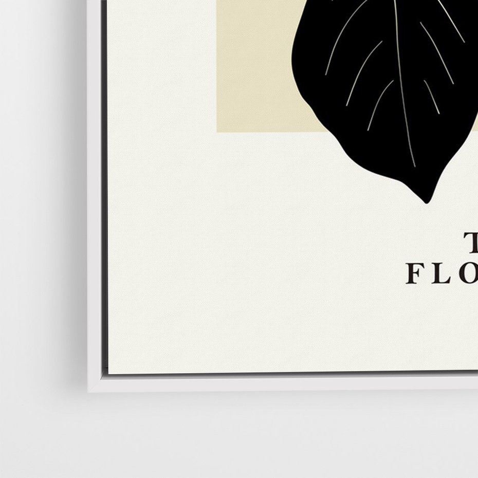 Obraz w ramie 50x70 - Melancholia przerywanych linii - wiaty, typografia - rama biała