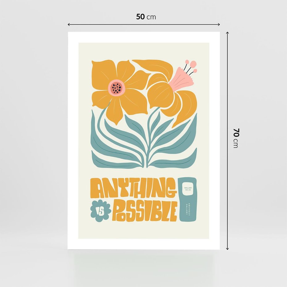 Plakat bez ramy 50x70 - Kolorowa Harmonia - sztuka nowoczesna, pastelowe kwiaty