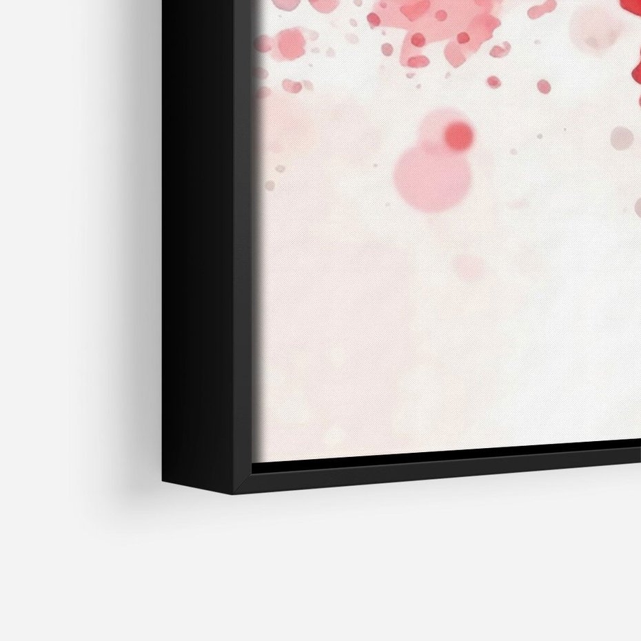 Obraz w ramie 70x100 - Szept Kwitnącej Wiśni - japoński parasol, liście - rama czarna