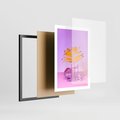Plakat w ramie 50x70 - Minimalizm i Urok Natury - liście, pastele - rama czarna