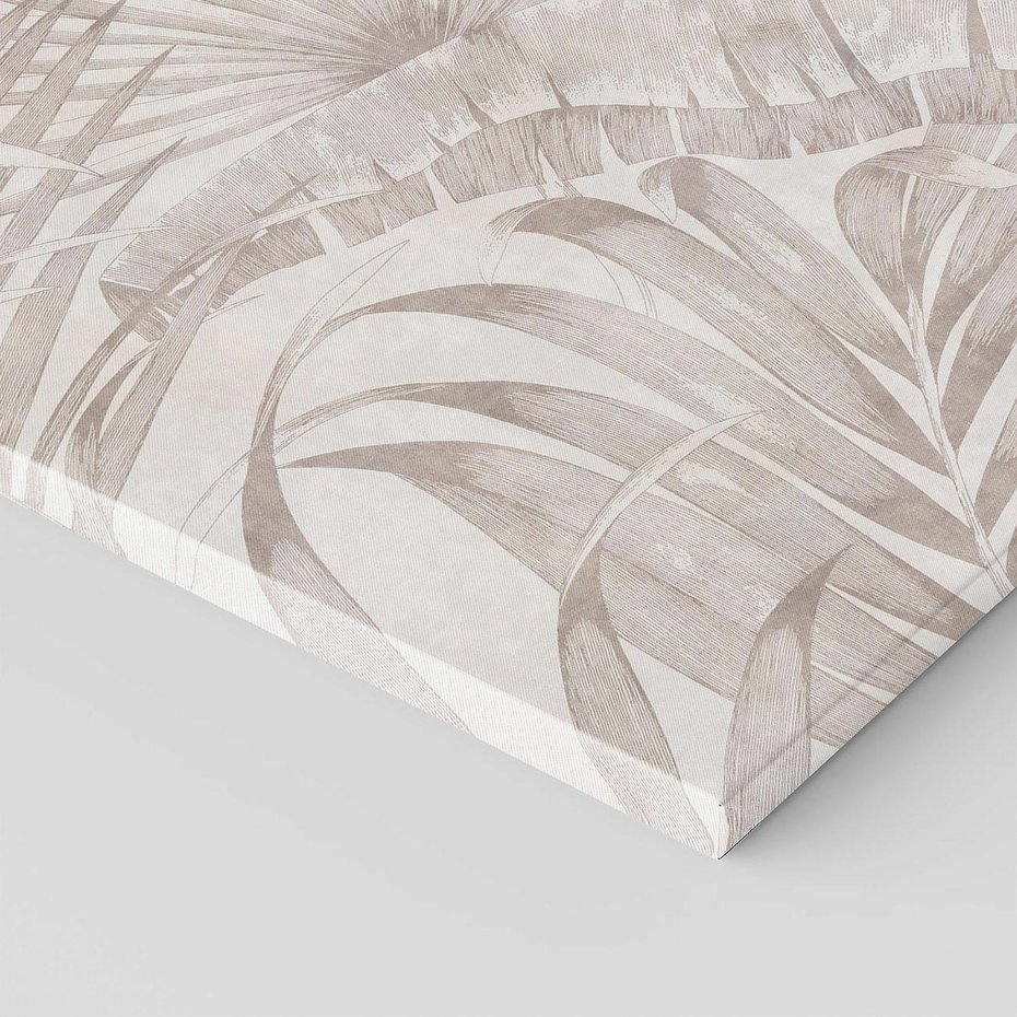 Obraz na płótnie 80x80 - Odsłonięte liściowe wspomnienia - monochromatyczne, kolory sepii