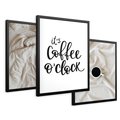 Zestaw obrazy w ramie 40x50 galeria - Kawa, w, łóżku, do, sypialni - rama czarna