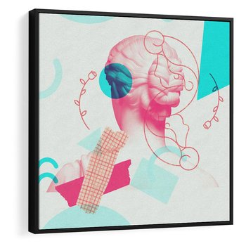 Obraz w ramie 50x50 - Sztuka w Różach - nowoczesna sztuka, kolaż ze zdjęć - rama czarna