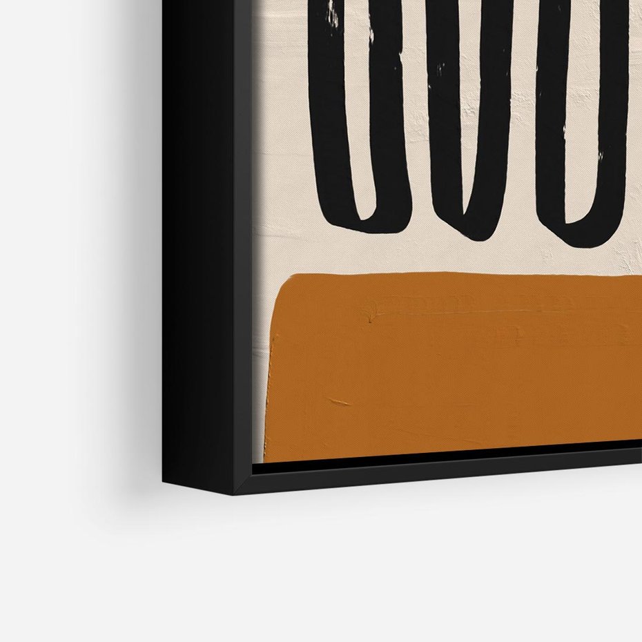 Obraz w ramie 50x50 - Boho Impulsy Kreatywności - abstrakcyjny plakat, brąz - rama czarna