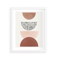 Plakat w ramie 40x50 - Geometryczna Harmonia w Brązach i Beżach - geometryczne kształty, brązy i beże - rama biała