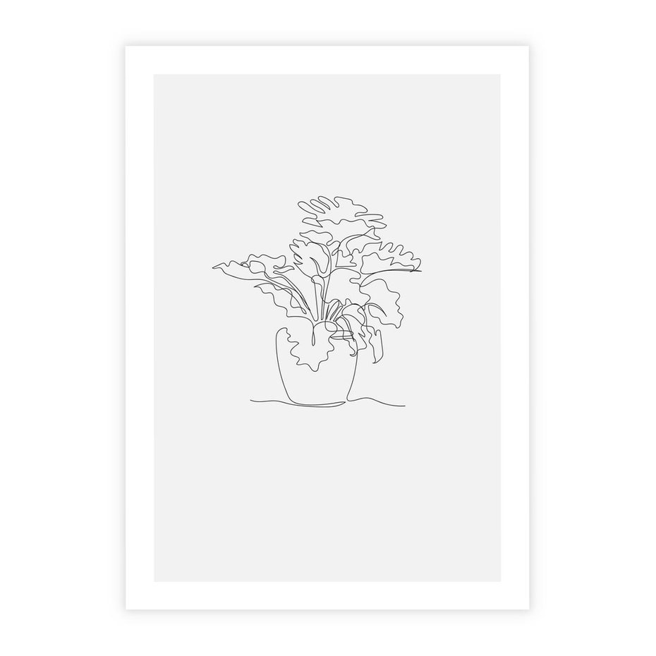 Plakat bez ramy 21x30 - Rozkwitające Formy - szkic, minimalizm
