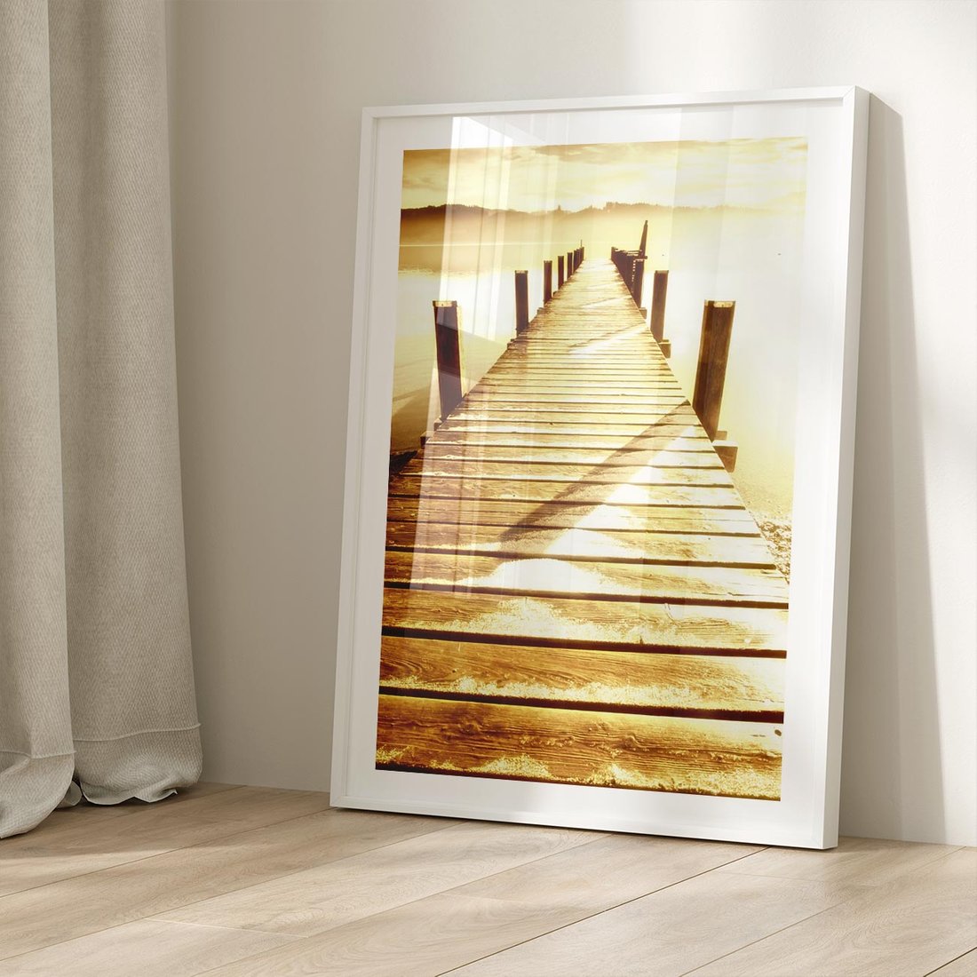 Plakat bez ramy 30x40 - Stary pomost w sepia - pomost, sepia