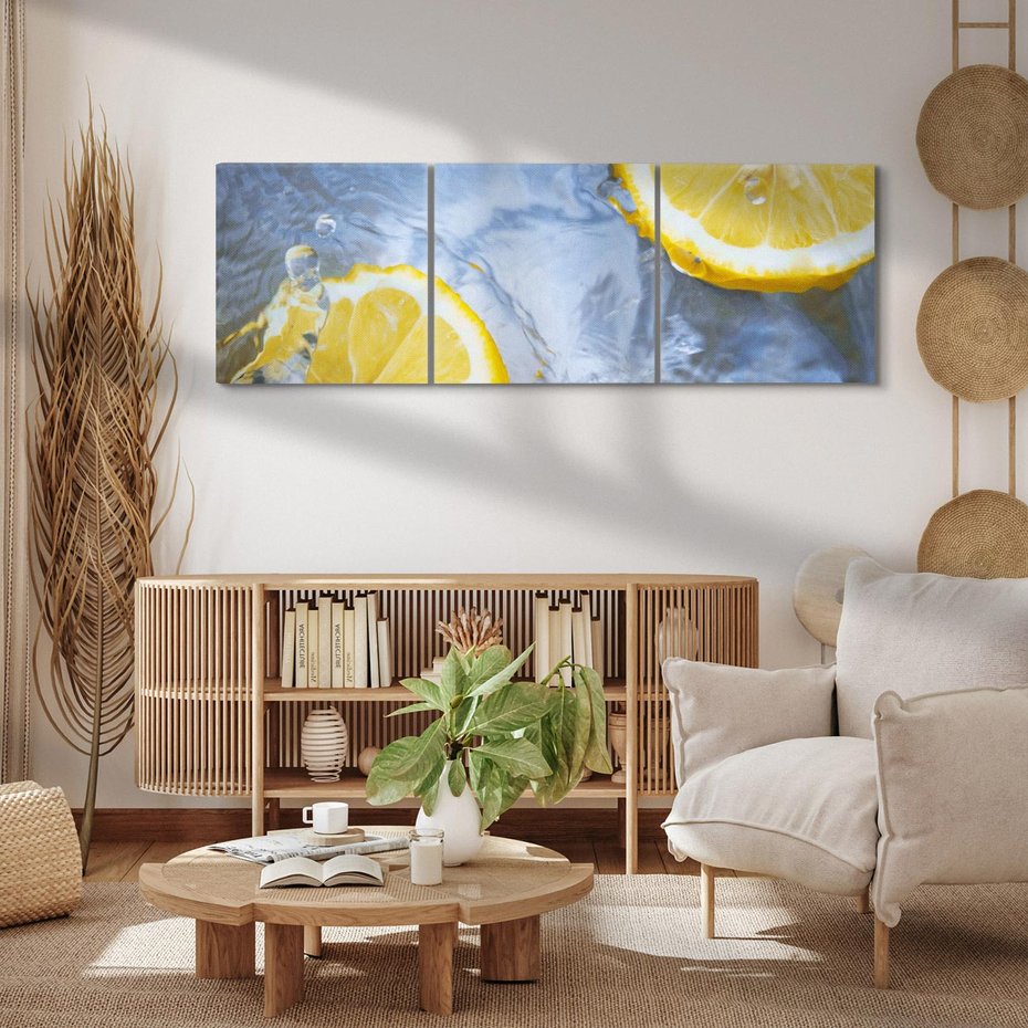 Obraz na płótnie 150x50 - Cytryny Kwasowa Świeżość - cytryny, owoce