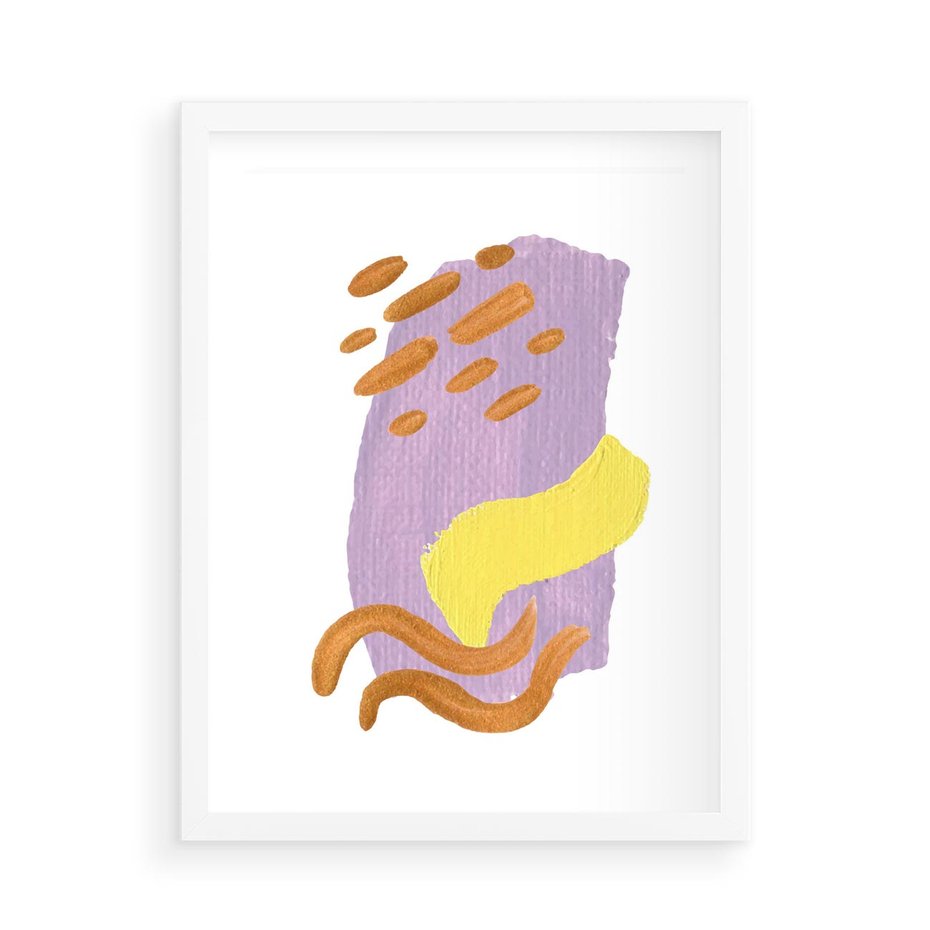 Plakat w ramie 50x70 - Kolorowe Pastelowe Spektrum - akwarela, minimalizm - rama biała