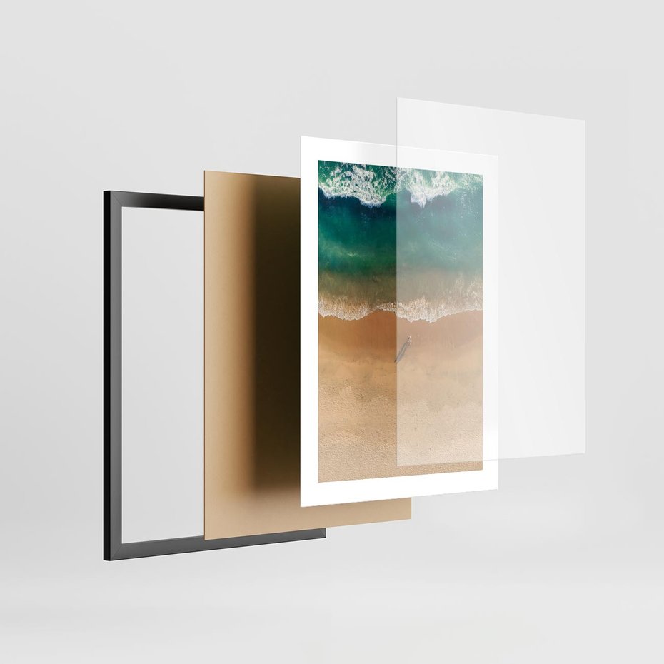 Plakat w ramie 30x40 - Oaza Relaksu - plaża, morze - rama czarna