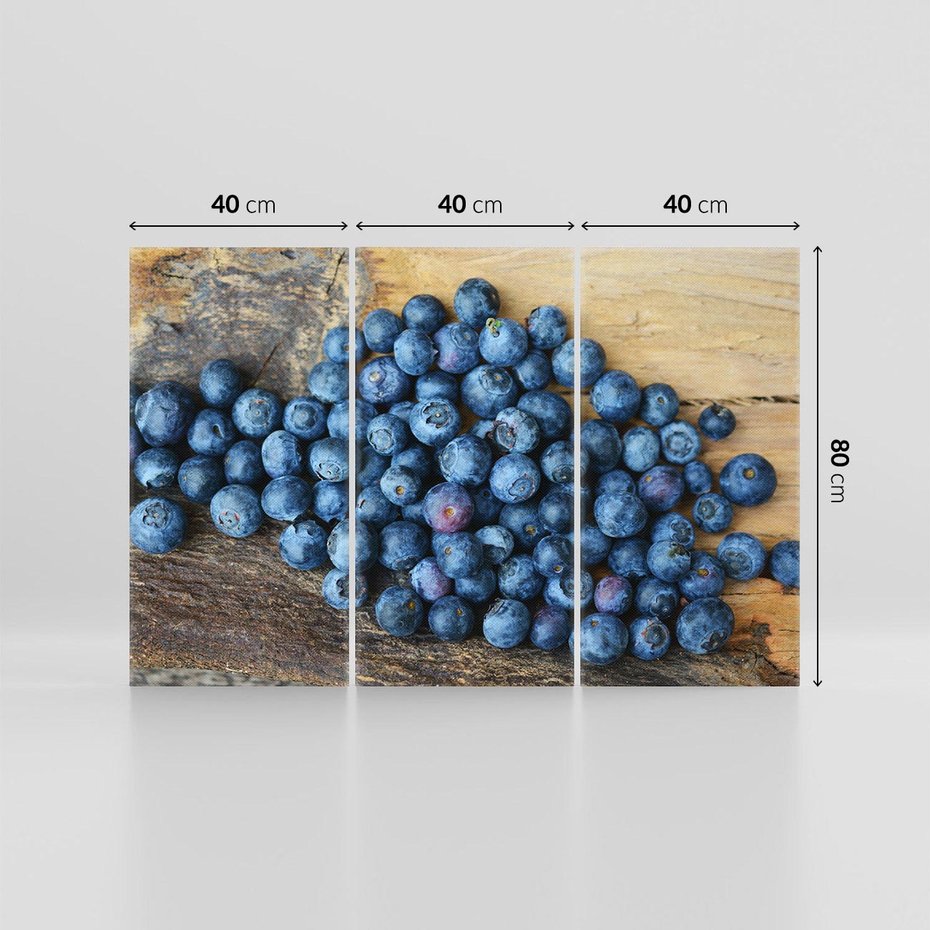 Obraz na płótnie 120x80 - owocowa uczta - borówki, owoce