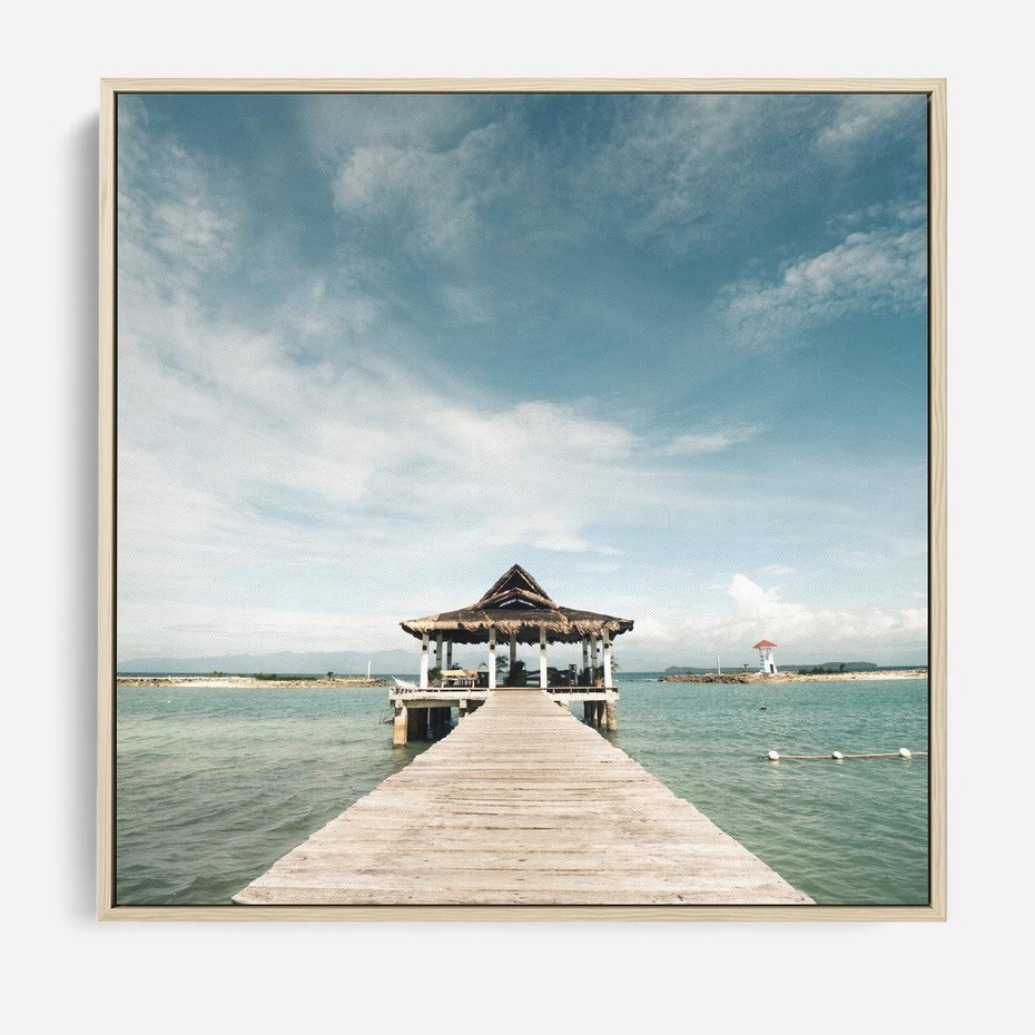 Obraz w ramie 50x50 - Magia Morza i Piękno Plaży - Hawaje, morze - rama drewno