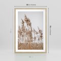 Plakat w ramie 50x70 - Boho Urok - trawy, pampas - rama drewno
