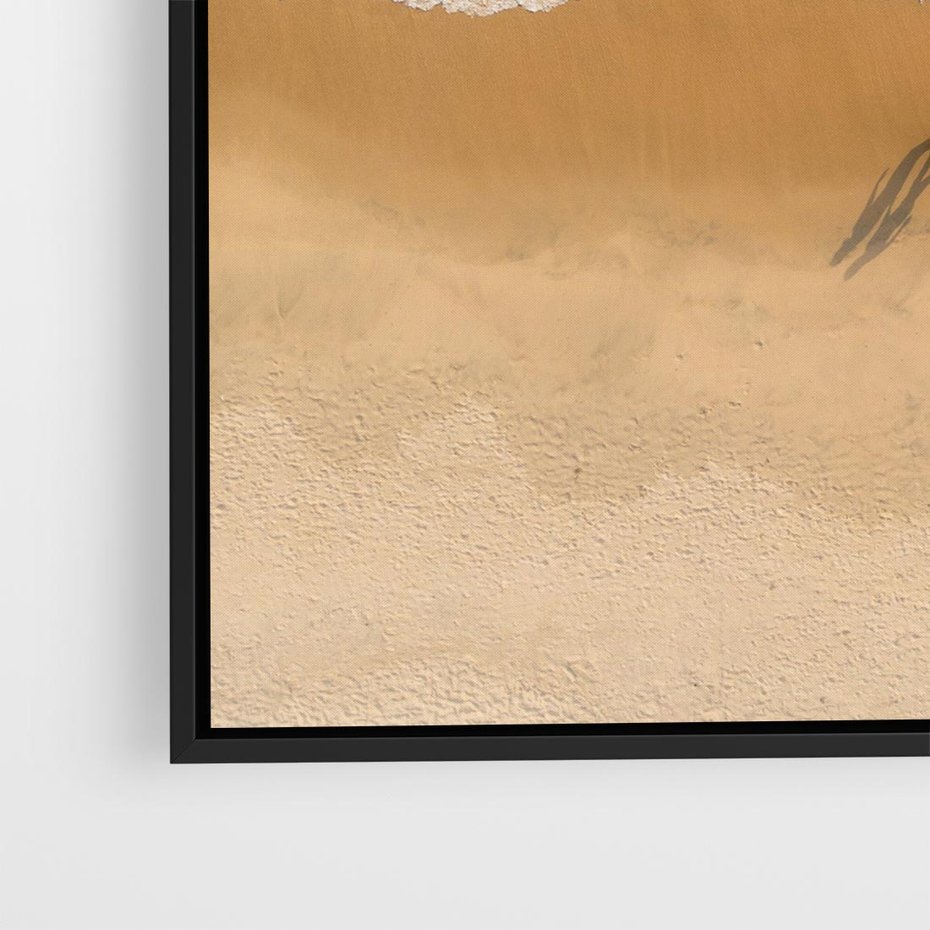 Obraz w ramie 50x50 - Oaza Relaksu - plaża, morze - rama czarna