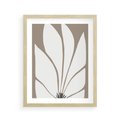 Plakat w ramie 40x50 - Ekspresyjne Kontury - abstrakcyjny kwiat, beże i brązy - rama drewno