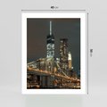 Plakat bez ramy 40x50 - Miasto rozświetlone nocnym blaskiem - miasto, nocą