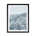 Plakat w ramie 50x70 - Cicha Zima - las, zima - rama czarna