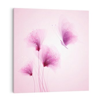 Obraz na płótnie 60x60 - Akwarelowe Kwiaty w Pastelach - kwiaty, akwarelowe