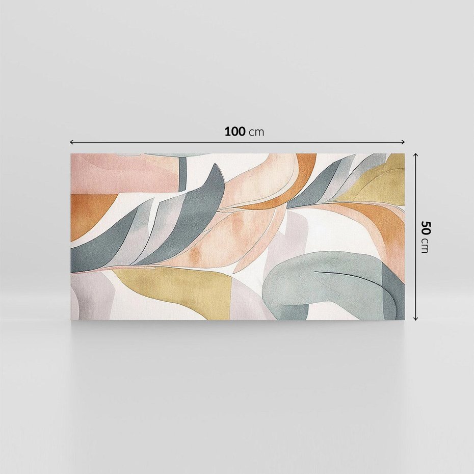 Obraz na płótnie 100x50 - Beżowe Akwarele - pastelowe akwarele, kształty