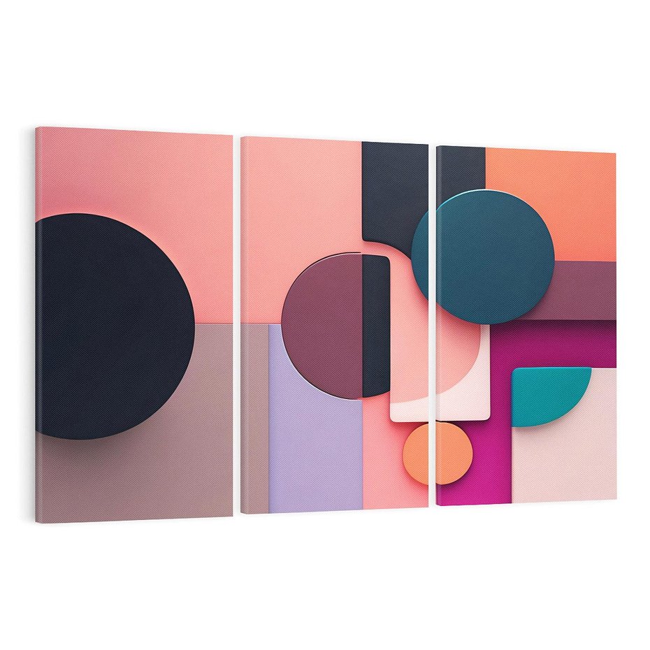 Obraz na płótnie 120x80 - Przenikanie przestrzeni czasu - abstrakcja, geometria