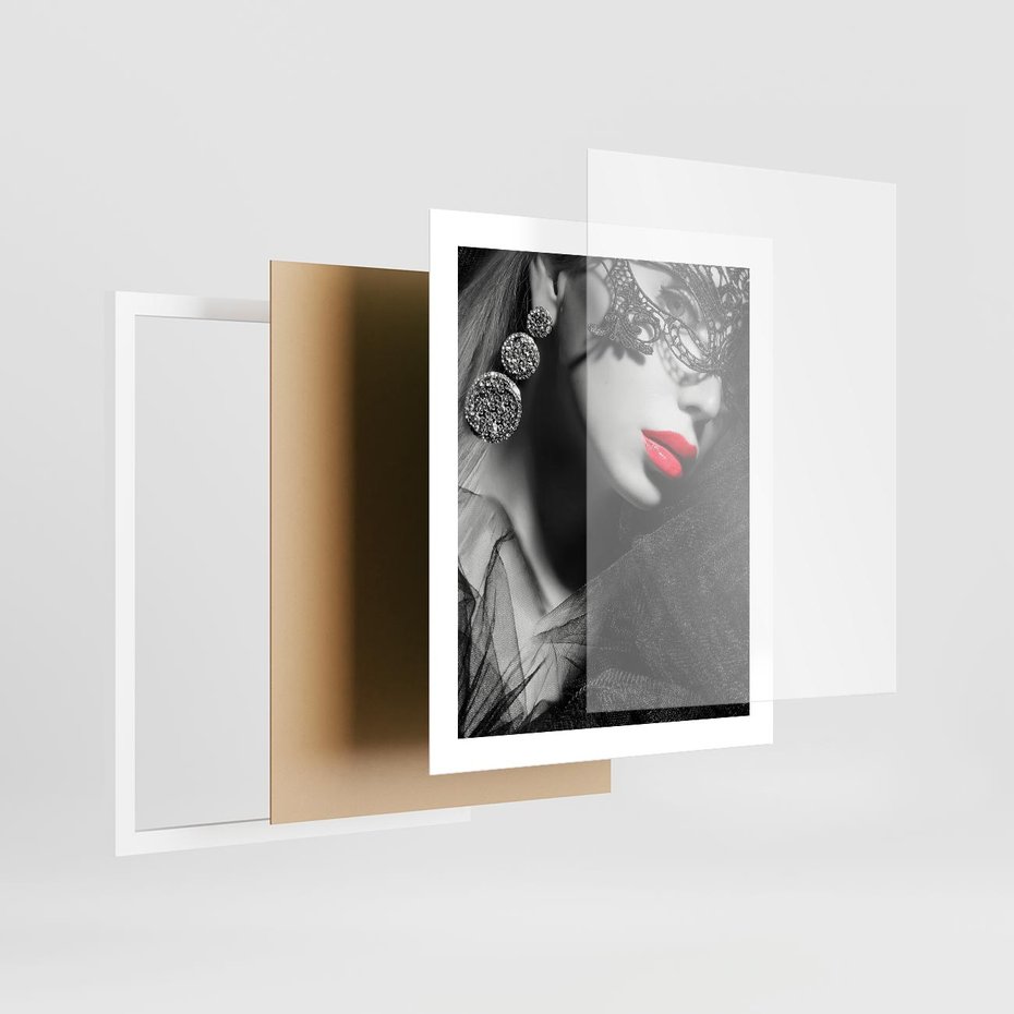 Plakat w ramie 40x50 - Zmysłowe usta damy - kobieta, usta - rama biała