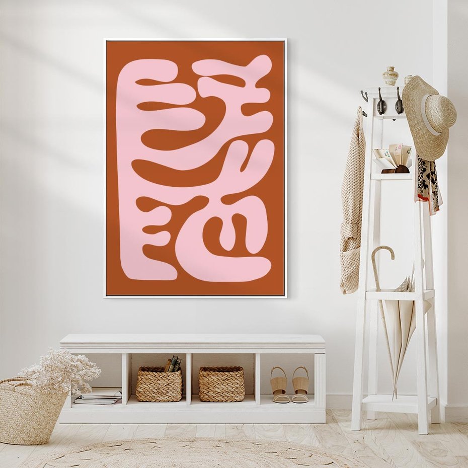 Obraz w ramie 80x120 - Migotliwe Boho Marzenia - abstrakcyjny obraz, plakat - rama biała