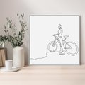 Obraz w ramie 80x80 - Minimalistyczna Przejażdżka - szkic, minimalizm - rama biała