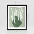 Plakat w ramie 40x50 - Zieleń Pulsującego Spokoju - zielona abstrakcja, zgaszona zieleń - rama czarna